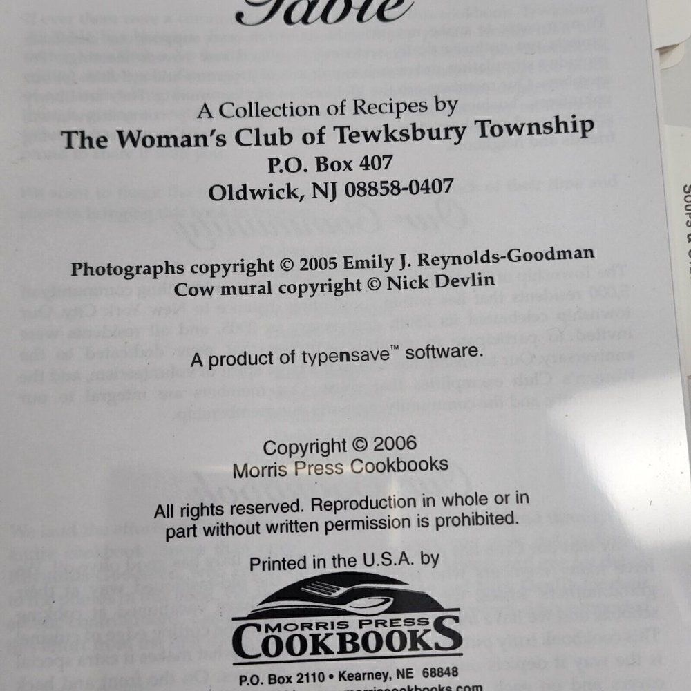 Tewksbury At Table Cookbook Collection Of Recipes - Picture 2 of 14